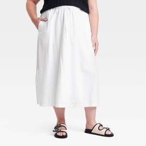 Women's Tie-Front Midi A-Line Skirt - Universal Thread™ - 1 of 3