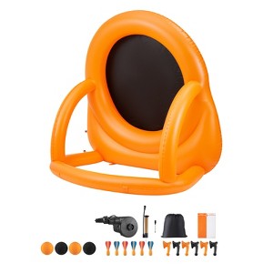 VEVOR Inflatable Soccer Dart Board, over 6 ft High Giant Soccer Dart Board with 4 Kick Balls 6 Darts 6 Axe & Air Pump, 3-Min Setup, Orange - 1 of 4