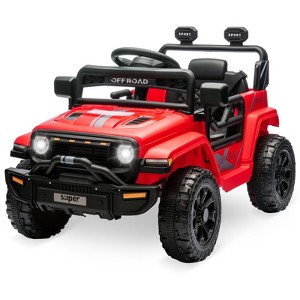 12V Ride On Truck Car, Toddler Ride On Toy w/Parent Remote Control, Steering Wheel Music - 1 of 4