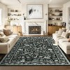 Washable Rugs for Living Room Non Slip Botanical Floral Bedroom Carpet Non-Shedding Low Pile Floor Cover Ultra-Soft Indoor Carpet for Kitchen - 2 of 4