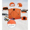 Hub-Style Insulated 3-6 Person Pop-Up Ice Fishing Shelter with Thermal Layer, Lightweight & Easy Setup for Winter Comfort - 3 of 4