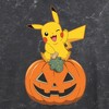Juniors Womens Pokemon Halloween Jack-O'-Lantern Winking Pikachu Crop T-Shirt - 2 of 4