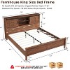 SinCiDo Farmhouse Bed Frame,w/Charging Station, Storage Bookcase Headboard,Sliding Barn Door,No Box Spring Needed, w/Wood Slats Support - 2 of 4