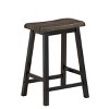 Tangkula Set of 2 Bar Stools 24"H Saddle Seat Pub Chair Home Kitchen Dining Room Gray - image 3 of 4