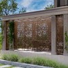 Lirago Metal Outdoor Privacy Screen Freestanding Patio Decorative Screens - 72"x47", Brown - 3 of 4