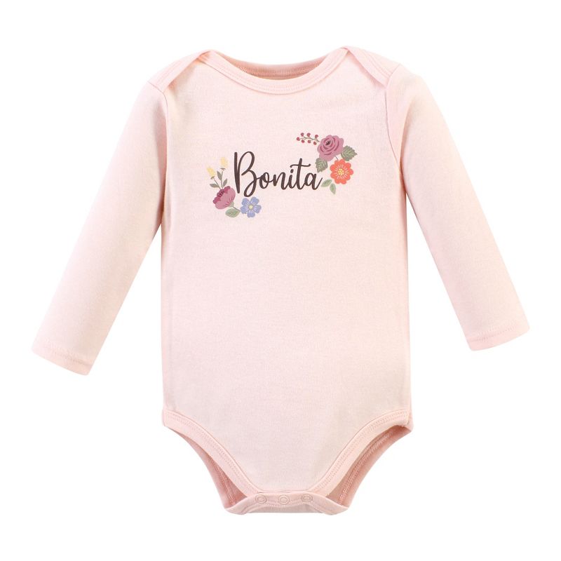 Hudson Baby Infant Girl Cotton Bodysuit and Pant Set, Bonita Long Sleeve, 3 of 6