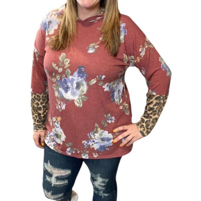 Women's Floral Accents Hoodie - honeyme