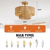 Parrot Uncle 15.4" Farmhouse Gold Semi-Flush Mount Ceiling Lights - 3 of 4