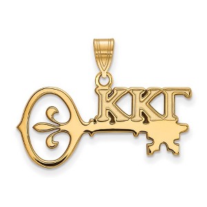 Black Bow Jewelry 14k Yellow Gold Plated Sterling Silver Kappa Kappa Gamma Greek Life Medium Pendant - 1 of 3