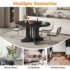 Zevemomo 43"-59" Expandable Dining Table, for 4-6, with Removable Leaf, Trestle X-Shaped Base & Metal Track for Dining Room, Living Room-Black - 2 of 4