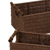 Decorative Woven Baskets Set of 3, Paper Rope with Wood Handles and Metal Frame, Small, Medium and Large - 4 of 4