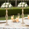 10 Pcs Metal Flower Arrangement Stand, 20 Inch Tall Pillar Candles Holder Set, Wedding Flower Centerpieces Stand, Flower Vase for Table Decor - 2 of 4
