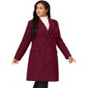 Agnes Orinda Women's Plus Size Winter Notched Lapel Double Breasted Pockets Long Overcoats - 2 of 4