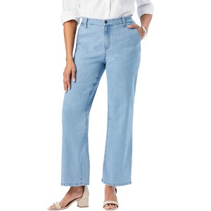Jessica London Women's Plus Size True Fit Stretch Denim Wide Leg Jean - 1 of 4