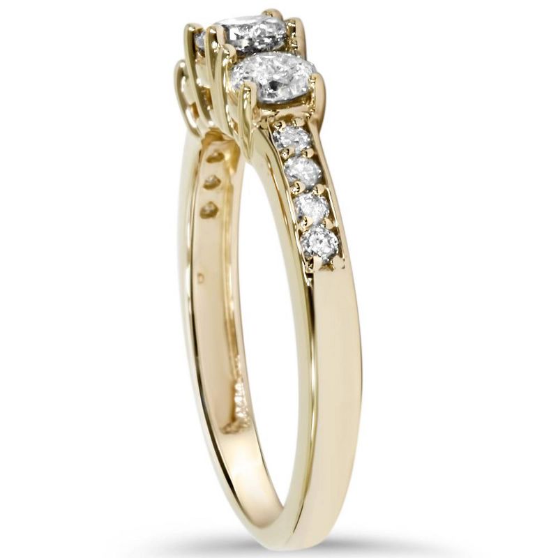 Pompeii3 1ct 3 Stone Diamond Engagement Ring 14K Yellow Gold - Size 8.5, 2 of 6