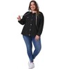 Agnes Orinda Women's Plus Size Denim Detachable Drawstring Hoodie Pockets Jean Jackets - 3 of 4