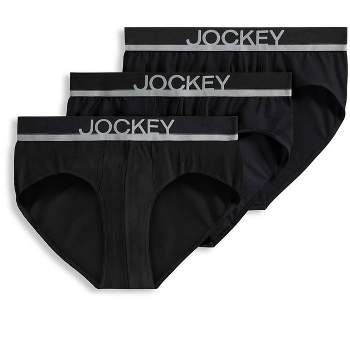 Jockey Men's Casual Cotton Stretch Thong - 3 Pack L Black