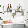 Metal Geometric 7 Bottle Wall Wine Rack with 5 Glass Holder Slots Black - Olivia & May: Indoor Contemporary Storage - 2 of 4