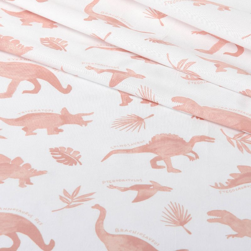 Dinosaur Cotton Kids' Sheet Set Pink - Pillowfort™, 3 of 4