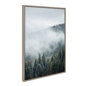 23" x 33" Sylvie Evergreens in Fog Framed Canvas by F2 Images - Kate & Laurel - 1 of 4