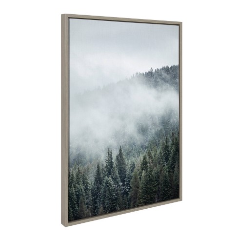 23" x 33" Sylvie Evergreens in Fog Framed Canvas by F2 Images - Kate & Laurel - image 1 of 4