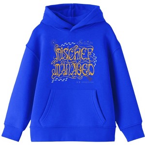 Harry Potter Mischief Managed Youth Royal Blue Graphic Hoodie - 1 of 1