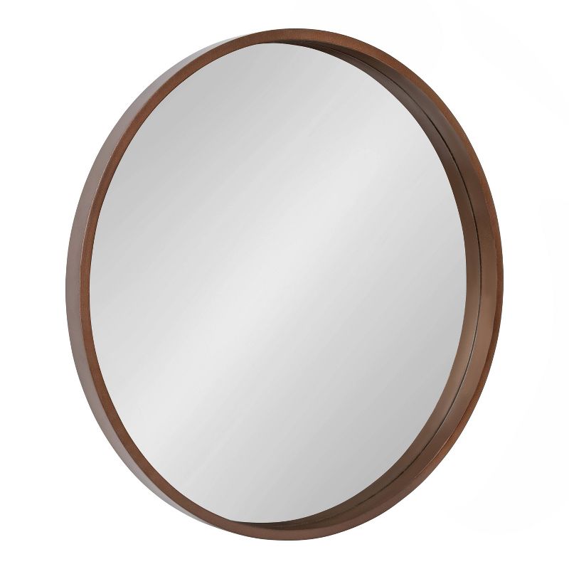 26&#34; x 26&#34; Travis Round Wood Accent Decorative Wall Mirror Bronze - Kate &#38; Laurel All Things Decor, 1 of 8