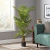 Okak 59IN Artificial Palm Tree with Grossy Narrow Leaves, Fake Plants with Real-Life Look, Indoor Faux Plants for Living Room, Bedroom, Entry, Green - 2 of 4