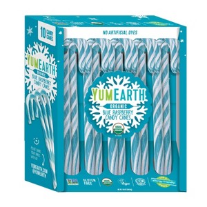 YumEarth Christmas Blue Raspberry Organic Candy Canes - 4.94oz/10ct - 1 of 4