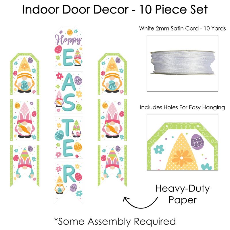 Big Dot of Happiness Easter Gnomes - Hanging Vertical Paper Door Banners - Spring Bunny Party Wall Decoration Kit - Indoor Door Decor, 5 of 8