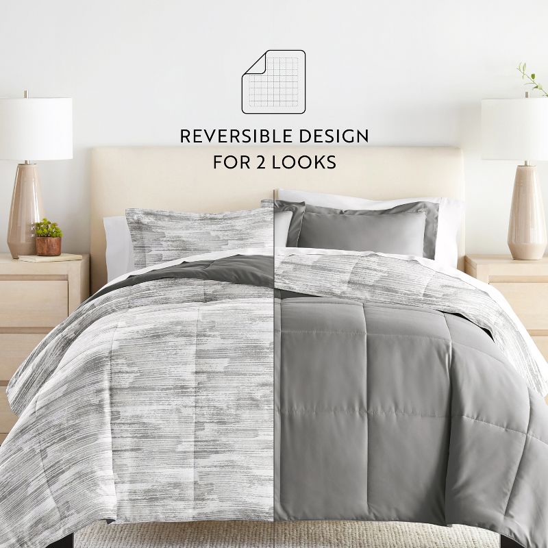 Textured Stripe All Season Reverisble Comforter Down Alternative Filling, Machine Washable - Becky Cameron, 4 of 12
