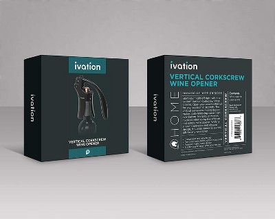 Ivation Black Stainless Steel Manual Wine Bottle Opener