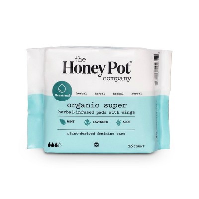 The Honey Pot Organic Cotton Herbal Super Pads 16ct Target