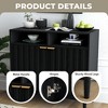 Fluted Cabinet Sideboard with Door&Adjustable Shelves, 35" Large Kitchen Buffet Storage Cabinet with Open Storage - 4 of 4