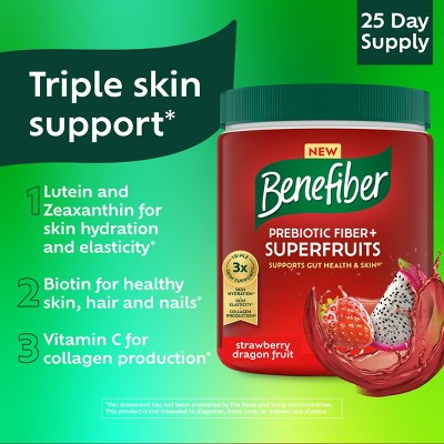 Benefiber - Brandclub - Benefiber Prebiotic GLP-1 Friendly Fiber +  Superfruits Strawberry DragonFruit - 25 Doses