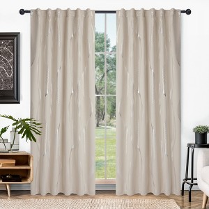 Deconovo Silver Wave Blackout Curtains (2 Panels, Back Tab/Rod) - 1 of 4