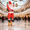 NAYSAYE 7FT Hanging Christmas Inflatable Santa with Dog Blow Up Outdoor Decoration for Yard and Roof Display, Green and Red, 32.3"*26.8"*84.3" - 2 of 4
