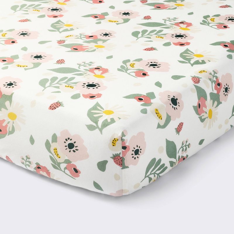 Cotton Fitted Crib Sheet - Floral - Cloud Island&#8482;, 1 of 6