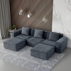 118" Modular Sectional Sofa with Ottoman, Convertible Oversized Corduroy Couch with Chaise Lounge for Living Room Comfort and Style-Maison Boucle - 2 of 4