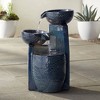 Summer Leaves 26" High Large Zen Indoor Outdoor Decor Ceramic Floor Fountain with Light LED Waterfall Outside Garden Patio Yard - 2 of 4