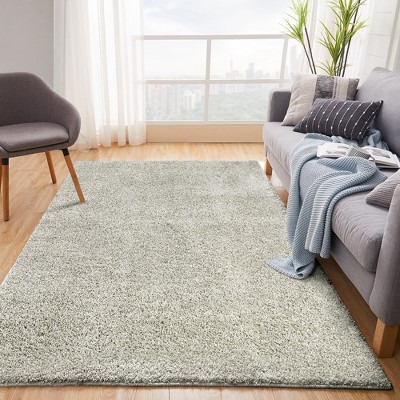Solid Shaggy Rug Modern Indoor Carpet Fluffy Plush Rug Shag Area Rug Home Decor, 11'x15' Mist Gray