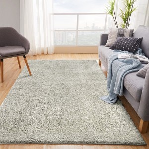 Solid Shaggy Rug Modern Indoor Carpet Fluffy Plush Rug Shag Area Rug Home Decor - 1 of 4