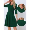 Allegra K Women's Evening Cocktail Half Sleeves V Neck Knee Length Dress - 2 of 4
