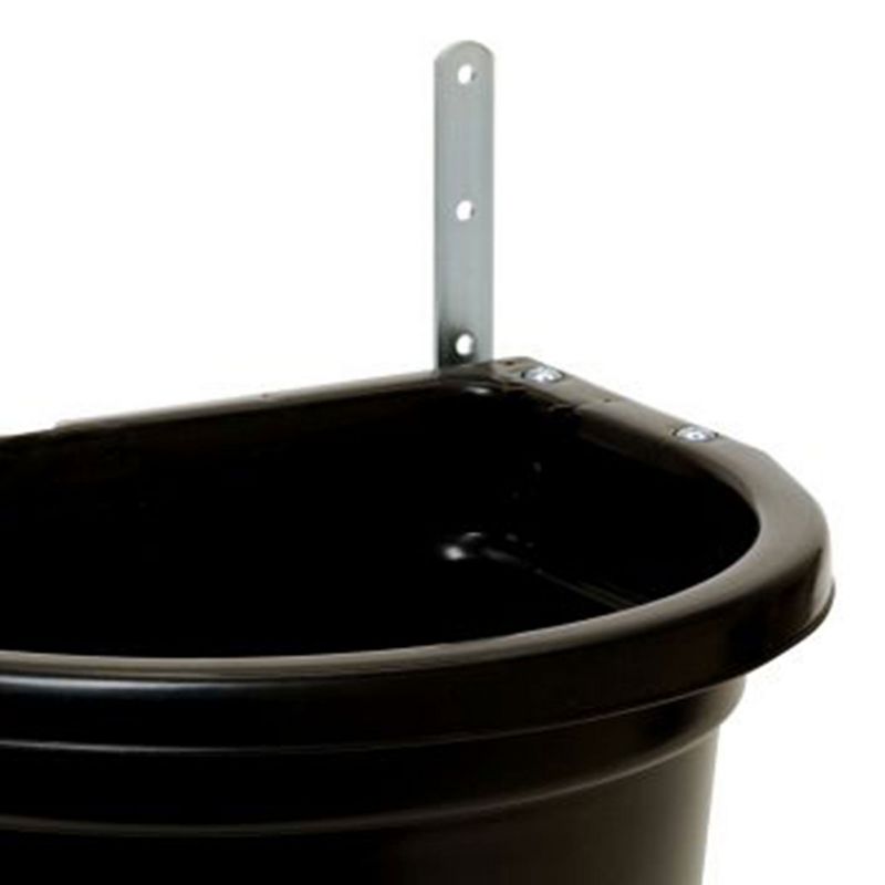 Little Giant 20 Quart Heavy Duty Mountable Plastic Fence Feeder Bucket for Feeding Small Livestock and Pets at Home or Farm, Black, 4 of 7