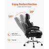 VEVOR Executive Office Chair with Footrest, 300lb Capacity Office Chair with Lumbar Pillow, PU Leather Reclining Home Office Desk Chairs, Black - 4 of 4