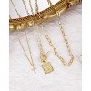 Layered Initial Necklace for Women, 14K Gold Plated Letter Pendant with Cross Charm, Paperclip Chain Choker Jewelry - 4 of 4