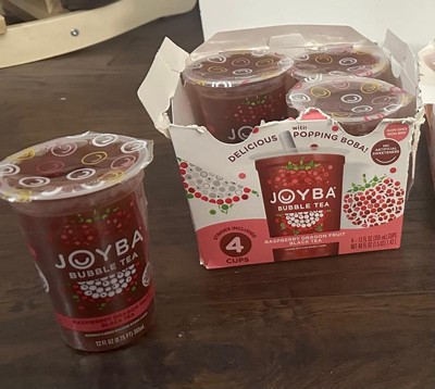 Joyba Raspberry Dragon Fruit Black Bubble Tea - 4pk/12 Fl Oz Cups : Target