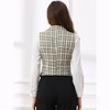INSPIRE CHIC Women's Plaid Vintage Notched Lapel Collar Single Breasted Waistcoat Vest - 4 of 4