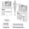 NicBex Vanity Desk with Mirror and Lights Large Size Left Makeup Vanity Set with 2 AC+2 USB Power Station, Hair Dryer Stand and Cushioned Stool - 2 of 4