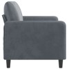 vidaXL 2-Seater Sofa in Dark Gray Velvet with Robust Metal Frame - Modern Design for Living Room, Lounge, Office Space - 3 of 4